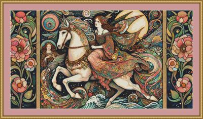 Fairy Riding Cross Stitch Pattern
