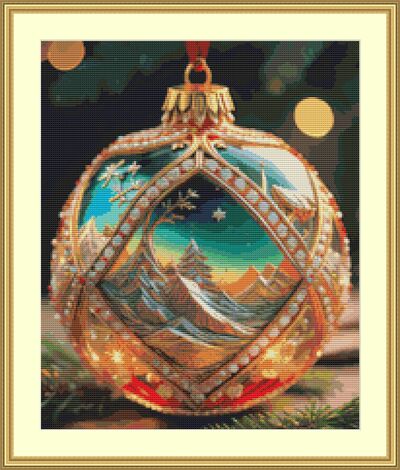 Elegant Bauble Cross Stitch Pattern