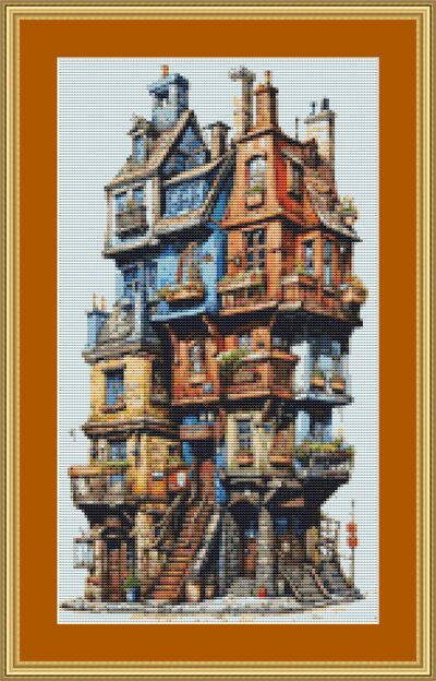 Crazy Houses Cross Stitch Patterns