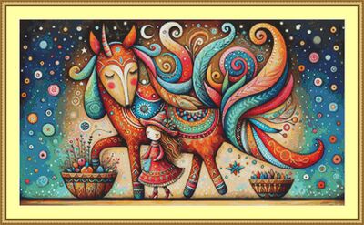 Colourful Unicorn Cross Stitch Pattern