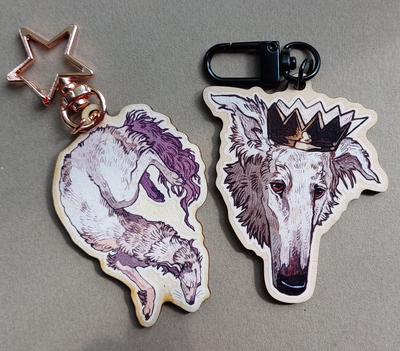 Wooden/Acrylic charms: BORZOI