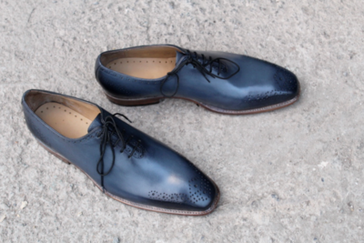 Crafted Leather Classic Gray Genuine Leather Oxford Dress Shoes