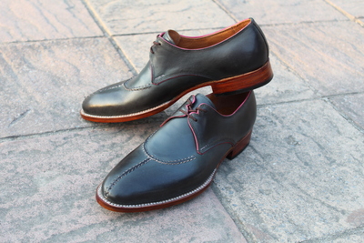 Crafted Leather Classic Men 2 Eyelet Classic Derby Gray Oxford Dress Lace up Shoes