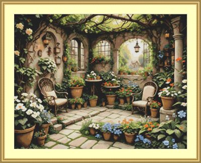 Greenhouse Garden Cross Stitch Pattern