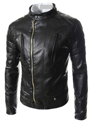 Men Leather Jacket Coat Motorcycle Biker Slim Fit Outwear Jackets