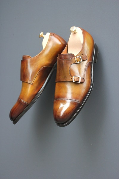 Awesome Finishing Handmade Double Monk Strap Dress Formal Shoes Men's Custom Wedding Shoes