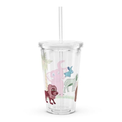 WOR "Elery The Elephant" Clear Plastic Tumbler