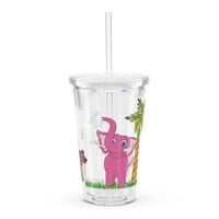 WOR "Elery The Elephant" Clear Plastic Tumbler - Thumbnail 1