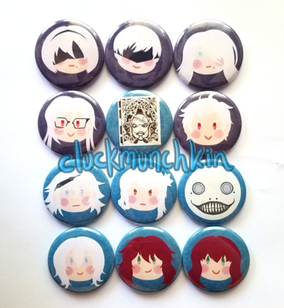 Nier Replicant / Nier Automata 1.5 Inch Pin Buttons