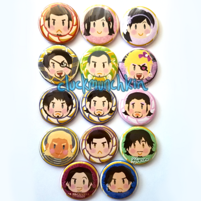 Ryu Ga Gotoku (RGG) Like a Dragon 1.5 Inch Pin Buttons