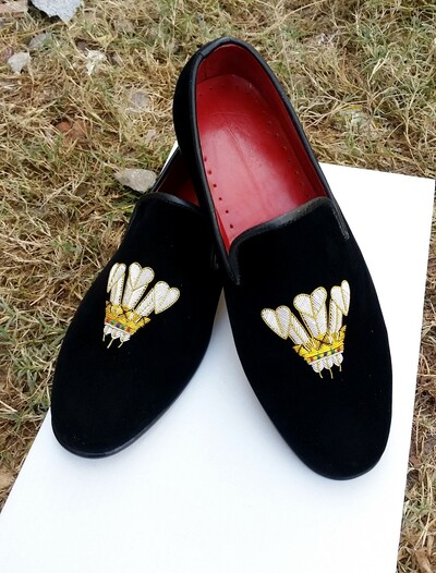 Crafted Leather Classic Black Velvet Moccasin Loafers Dress Shoes