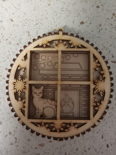 #238 Layered Cat Ornament