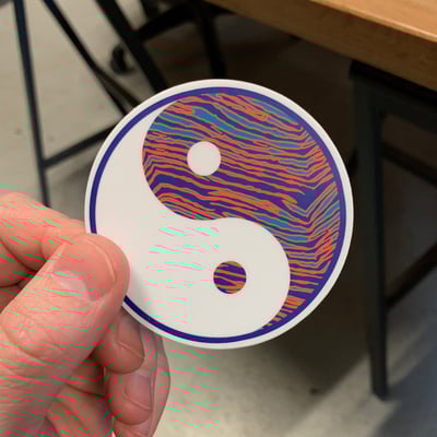 Bodacious Zebra Yin-Yang Sticker