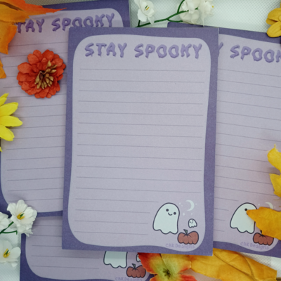 "Stay Spooky" Cute Ghost Notepad | 6x4" 50 Sheet Notepad