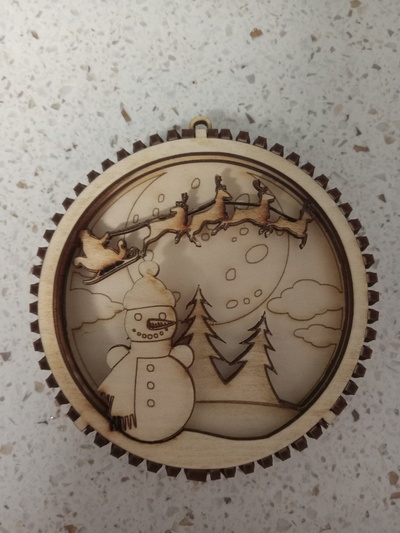 #240 Snowman 3 Layer Ornament