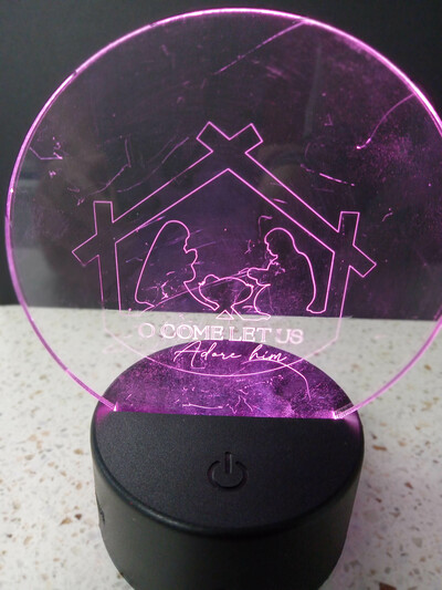 #261 LED night light - O Come Let Us Adore Him