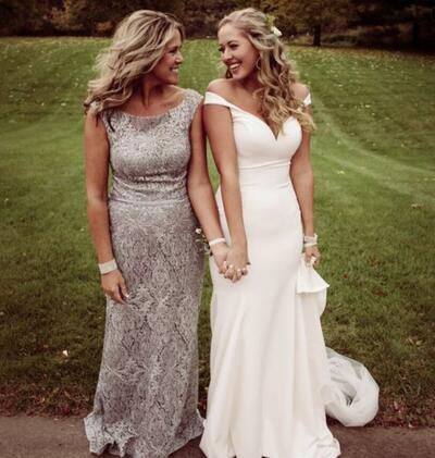 Champagne Mother Dresses Simple Lace Wedding Guest Mother Of the Bride /Groom Formal Dress