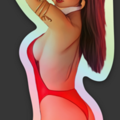 Vampirella holographic stickers 1.41" x 3" - Thumbnail 1