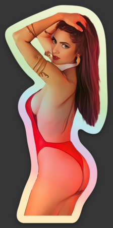 Vampirella Holographic Stickers 1.41" X 3"