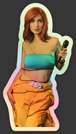 April 1.65" x 3" Holographic Stickers