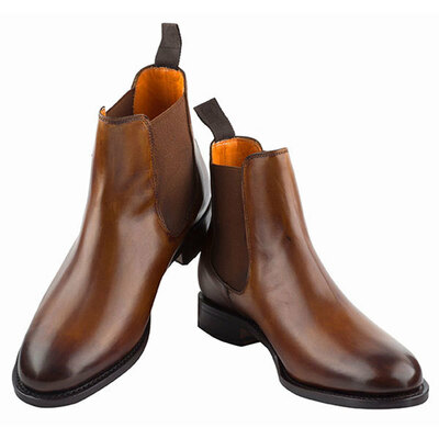 NEW Handmade Men's Brown Color Leather Chelsea Boot, Men New High Ankle Fashion