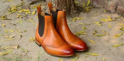 Classic Handmade Men Chelsea Wingtip Style Boot