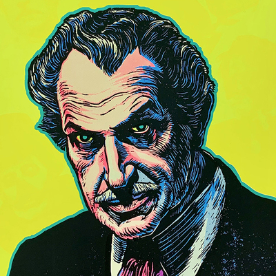"VINCENT"-- blacklight, glow in the dark, Creep-O-Graphic screenprint