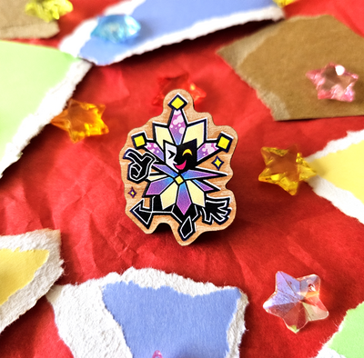 Dimentio Paper Mario Wood Pin