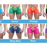 2PK Mixed-color Summer Men's Mesh Block Beach Board Swimsuit Swimwear Swimming Boxer Shorts Clearance Sale 1014PJ - Thumbnail 1