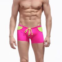 2PK Mixed-color Summer Men's Mesh Block Beach Board Swimsuit Swimwear Swimming Boxer Shorts Clearance Sale 1014PJ - Thumbnail 2