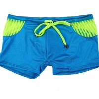 2PK Mixed-color Summer Men's Mesh Block Beach Board Swimsuit Swimwear Swimming Boxer Shorts Clearance Sale 1014PJ - Thumbnail 6