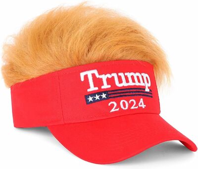 Trump 2024 Cappello con capelli, Donald Trump Make America Great Again parrucca cappello ricamato ultra regolabile MAGA Baseball Cap