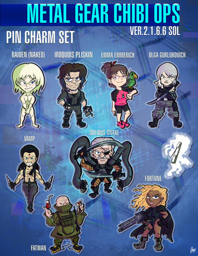 Metal Gear Chibi Ops Ver.2.1.6.6 SOL Pin Charm Set