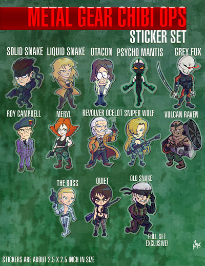 Metal Gear Chibi Ops Sticker Set