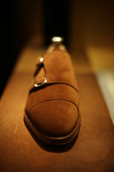 Western Look Men's Hand Stitch Brown Genuine Suede Double Monk Strap Wedding Shoes