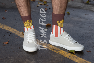 French Fries Novelty Socks