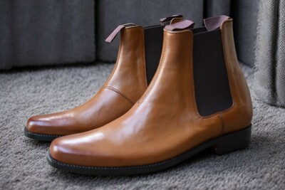 Top Sale Men's Handmade Brown Genuine Leather Chelsea Boot