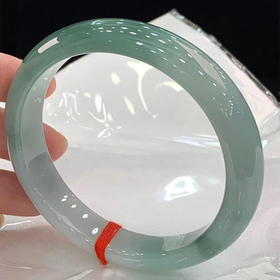 Jade Bracelet, Jade Lady Bracelet, Ice Sticky Seed Oil Green Floating Flower Ice Transparent Moisturizing Bracelet