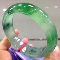 Ice seed floating flower, yang green jade bracelet, jade bracelet, women's high-end gift, birthday gift - Thumbnail 10