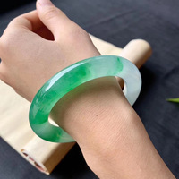 Natural Jade Bracelet Ice Grade A Genuine Jade Fine Strip Round Strip Glass Grade Noble Consort Bracelet Imperial Green Glass Grade Jade - Thumbnail 11