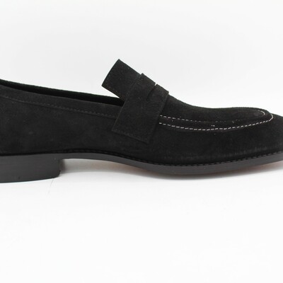 New handmade men black suede loafers moccasin formal dress shoes - Thumbnail 5