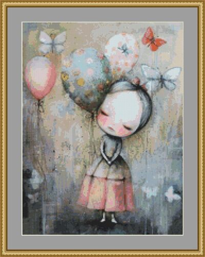 Young Girl Cross Stitch Pattern