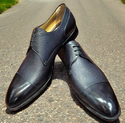 Limited Edition Cow Leather Gray Lace Up Shoes