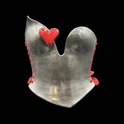 Plastic Love wearable ceramic corset by: Nicole Moan