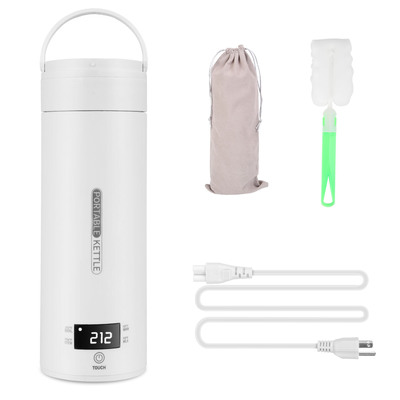 17Oz Travel Electric Kettle Portable Tea Coffee Kettle Stainless Steel Water Boiler with 4 Temperature Preset Modes Inbuilt Handle for Home Office Aut