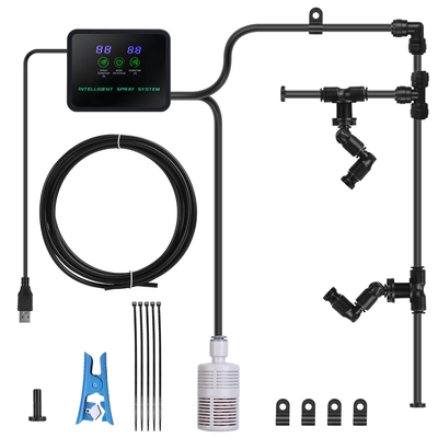Intelligent Misting System Reptile Humidifier with Touch Screen Timer 360 Adjustable Nozzles 16.4Feet for Terrariums Paludarium Vivarium Amphibians R