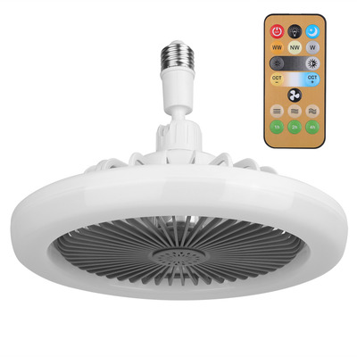 Ceiling Fan With Lights Remote Control 9.44in E27 Socket Fanlight with Dimmable Dimming Light Color Brightness 3 Fan Speed Timer Function-Gray