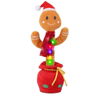 Kid Electric Dance Toy Christmas Elk Snowman Senior Penguin Plush Toy Interactive Sing Song Whirling Mimicking Recording Light up Toy-Seniors