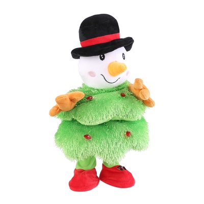 Electric Dancing Singing Plush Toy Twisting Snowman Toy Talking Interactive Mimicking Funny Songs Wiggly Dance Kid Christmas Gift-Snowman