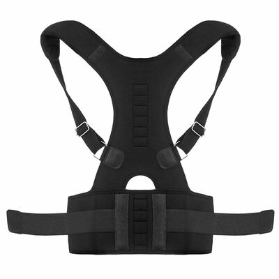 Unisex Magnetic Posture Corrector Support Belt - Adjustable Upper Back Braces for Pain Relief - Clavicle Shoulder Brace Thera-Black-Small